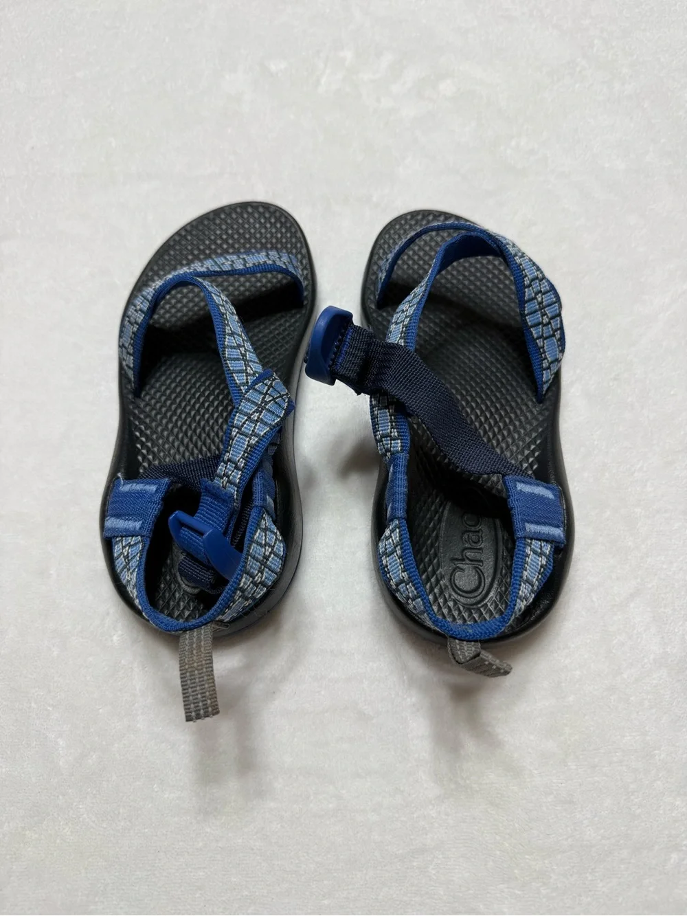 Chaco Kids Blue Black Adjustable Strap Sandals